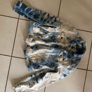 Tie-bleach denim jacket
